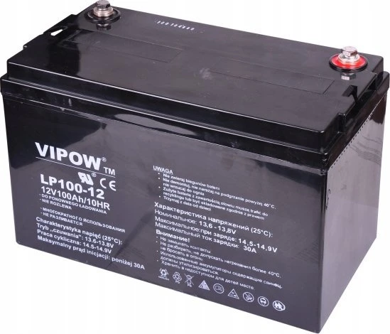 Švino akumuliatorius VIPOW 12V 100Ah