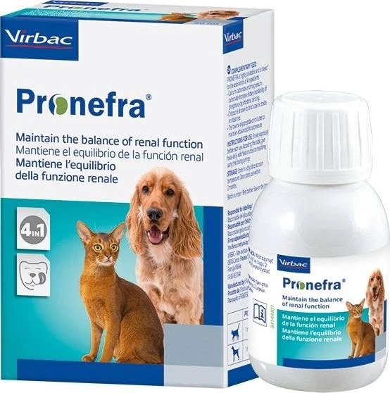 VIRBAC Pronefra papildai inkstų veiklai šunims ir katėms, 180 ml