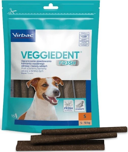 Vibrac Veggiedent Fresh S (5–10 kg) – skanėstas šunims – 456 g