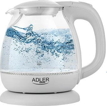Adler | Virdulys | AD 1283G | Standartinis | 1100 W | 1 L | Plastikas/stiklas | 360° sukamasis pagrindas | Pilkas