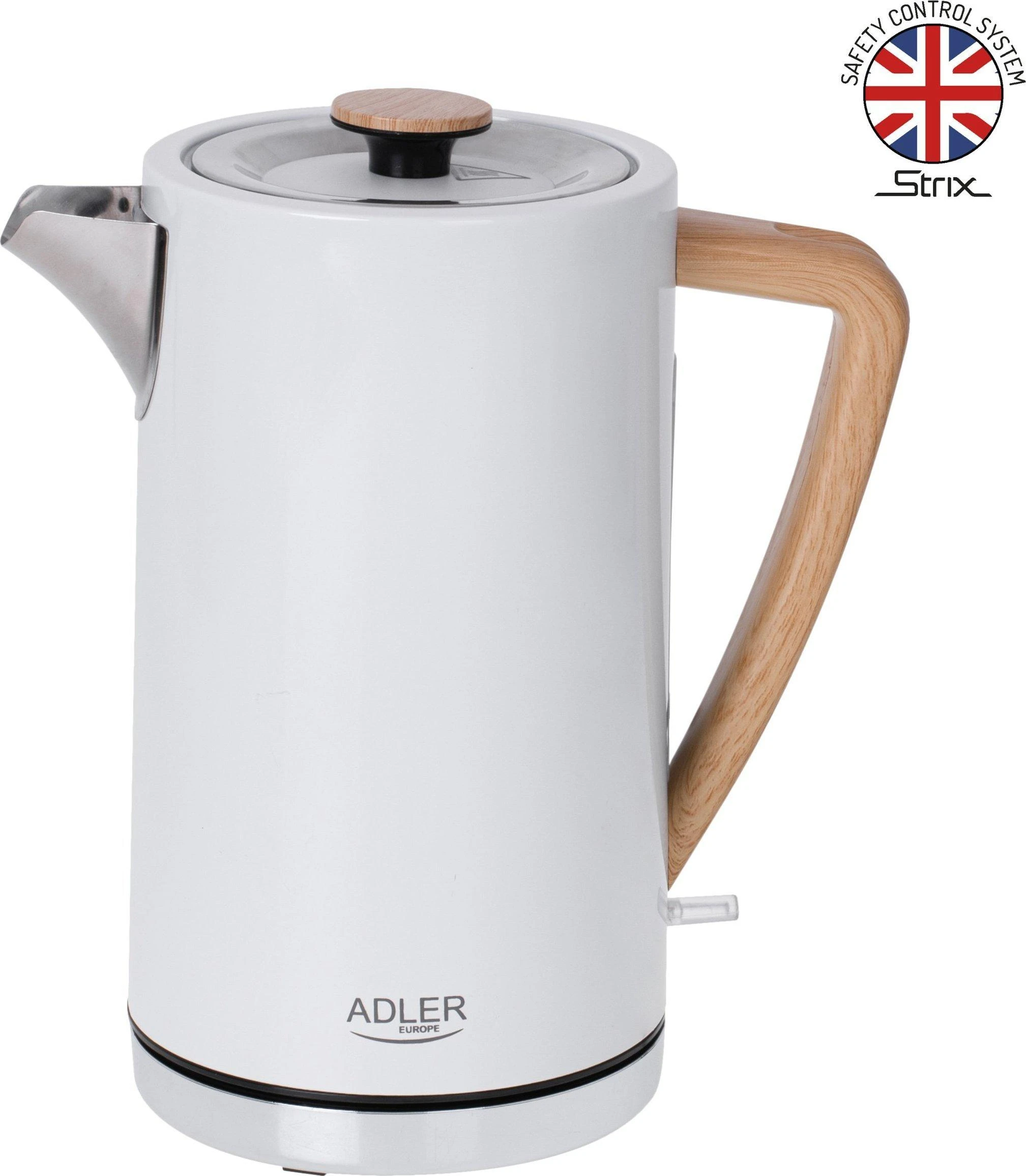 Adler | Virdulys | AD 1347w | Electric | 2200 W | 1.5 L | Nerūdijantis plienas | 360° rotational base | Baltas