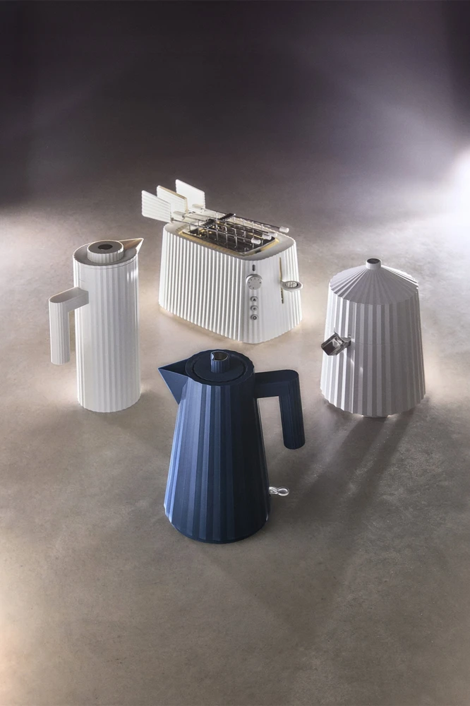Alessi virdulys, plisuotas virdulys, mėlynas, mažas