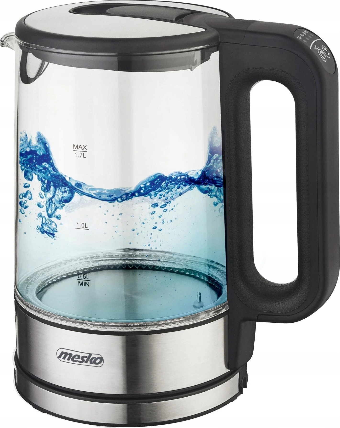 Mesko | Virdulys | MS 1301b | Electric | 1850 W | 1.7 L | Glass | 360° rotational base | Juodas