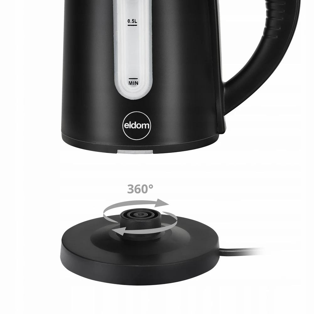 ELDOM C185 C TRIPO CORDLESS KETTLE 0.8 L 1000 W Juoda