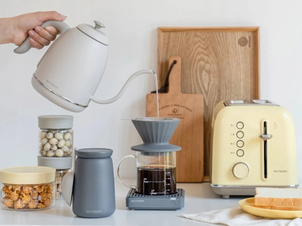 Cocinare BUYDEEM elektrinis „Gooseneck“ kavos virimo aparatas „Virdulys“, modelis K821, spalva „Oat Baltas EU“