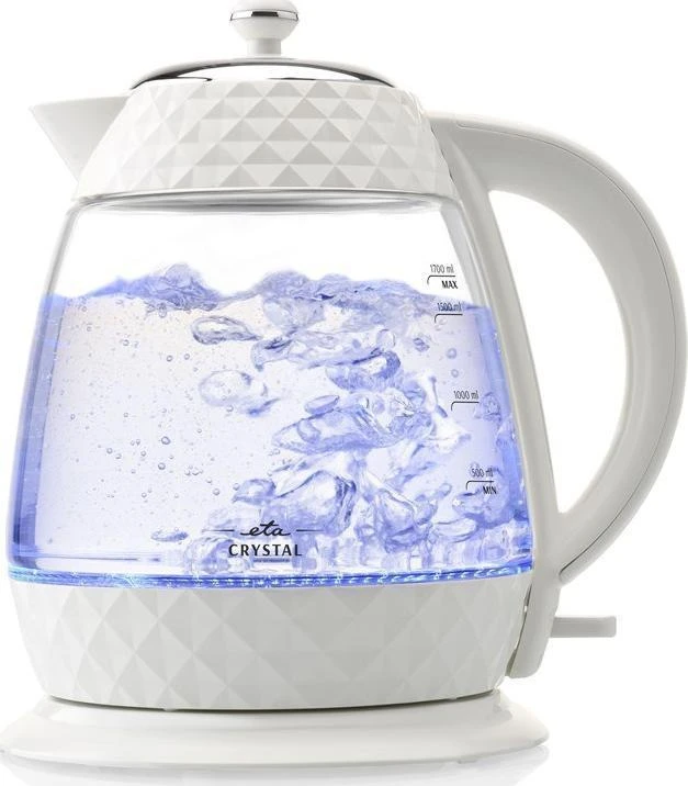 ETA | Crystal Virdulys | ETA315490010 | Elektrinis | 2200 W | 1,7 l | Stiklas | 360° sukamasis pagrindas | Stiklas/Baltas