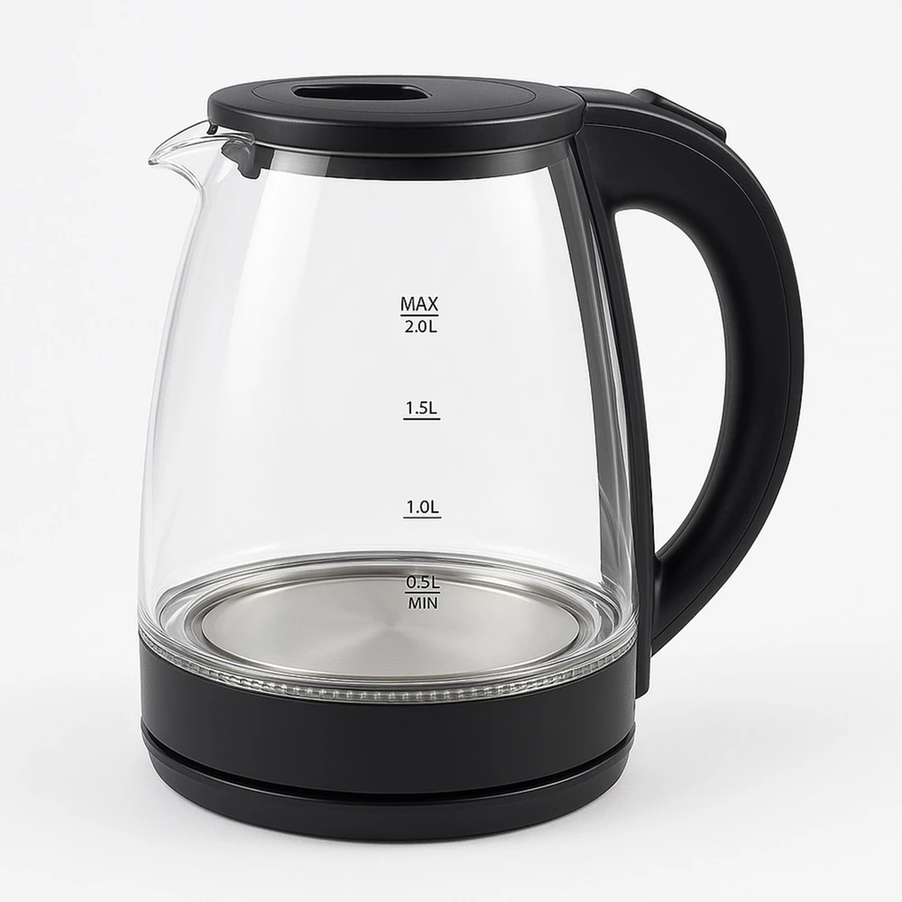 Maestro Virdulys, Elektrinis stiklinis virdulys su LED apšvietimu, 1,7 l, temperatūros reguliavimas, 2200 W - or1296