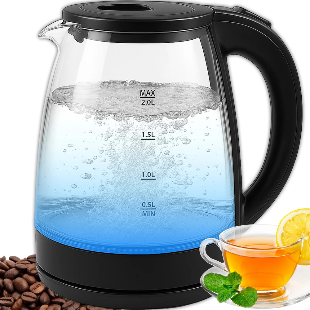 Maestro Virdulys, Elektrinis stiklinis virdulys su LED apšvietimu, 1,7 l, temperatūros reguliavimas, 2200 W - or1296