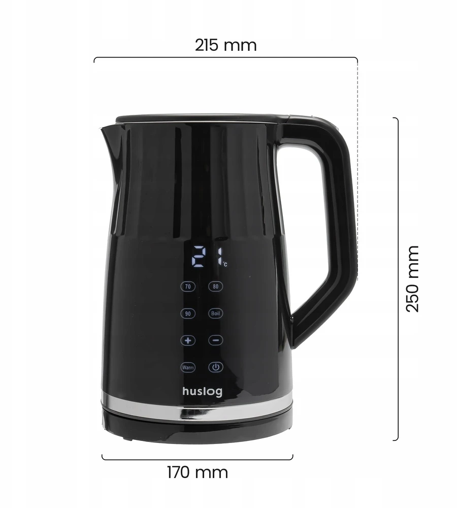Virdulys Maestro mPTech Sp. su o.o. Huslog griovelių viryklė su jutikliniu skydeliu, juoda, 1,7 l, 2200 W