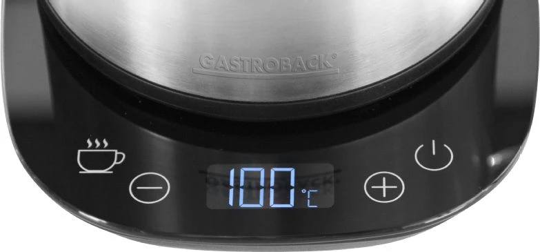 Gastroback Electric Virdulys 42426 Su elektroniniu valdymu, nerūdijantis plienas, nerūdijantis plienas, 2200 W, 1,7 l, 360° besisukantis pagrindas