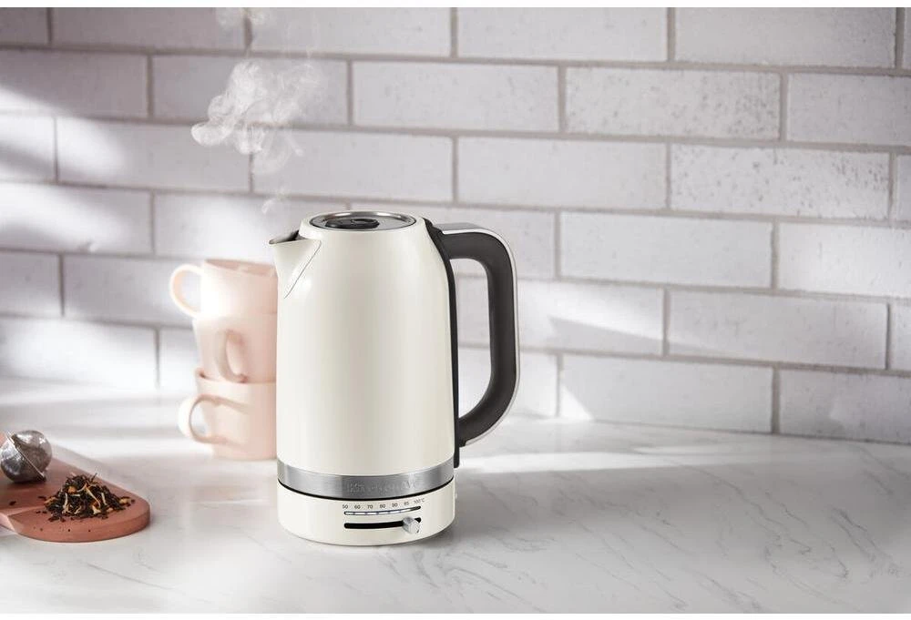 KitchenAid 5KEK1701EPL electric virdulys 1.7 L 2400 W Juodas, Nerūdijantis plienas, Baltas
