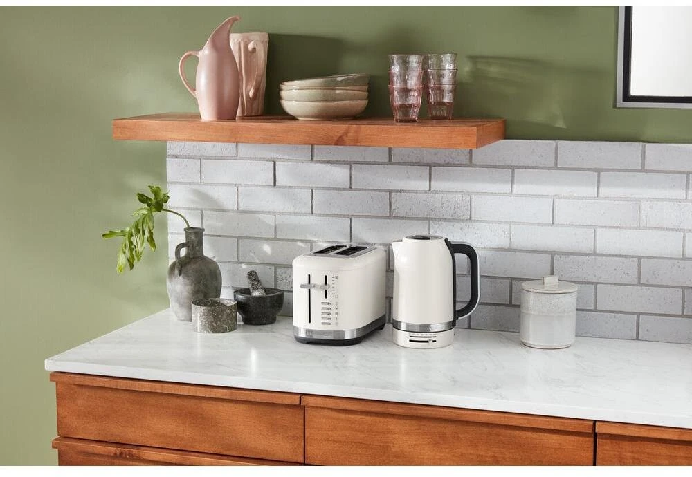 KitchenAid 5KEK1701EPL electric virdulys 1.7 L 2400 W Juodas, Nerūdijantis plienas, Baltas