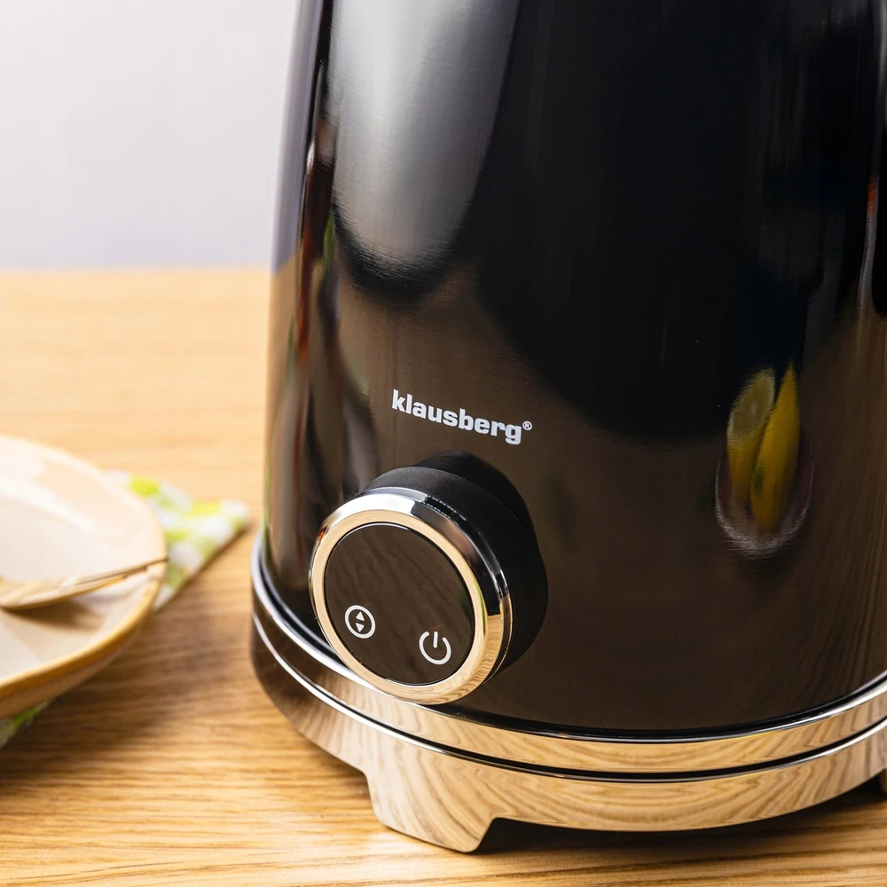 Klausberg Virdulys, Elektrinis virdulys su retro termometru, LED skydeliu, juodas, 1,7 l