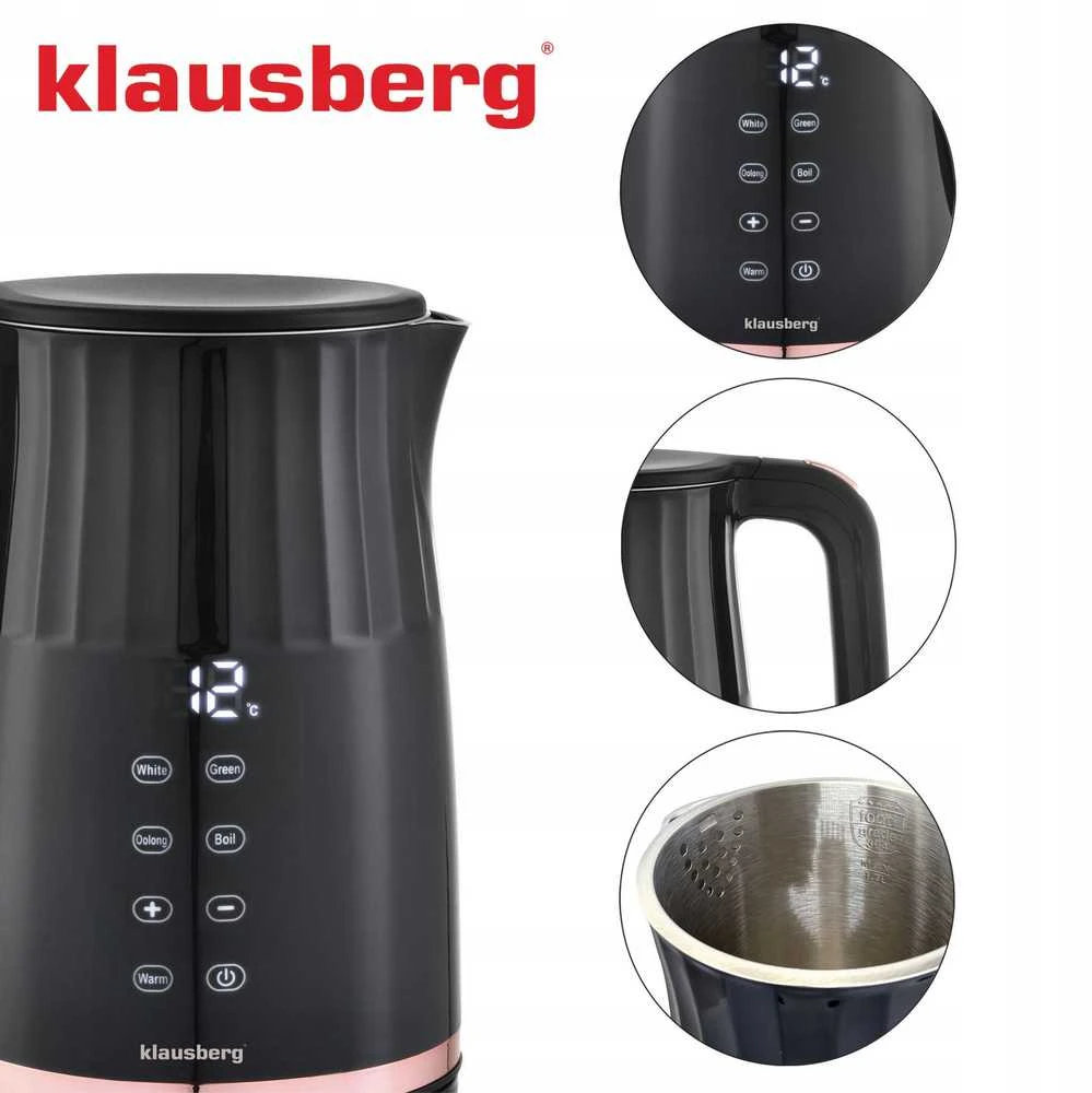 Virdulys, Elektrinis virdulys, su LED ekranu, 1,7 l, Klausberg, kb-7896