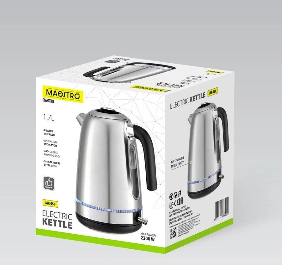 Maestro MR-050 elektrinis virdulys 1,7 l nerūdijančio plieno