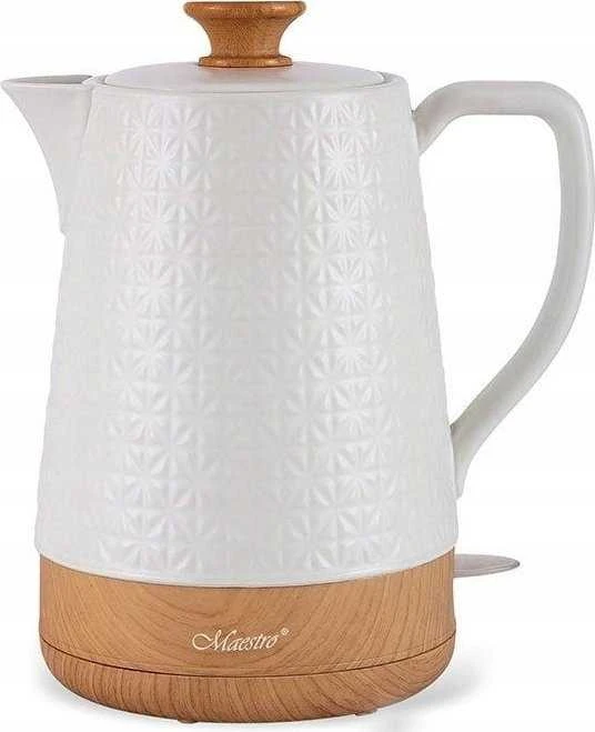 Maestro MR-076 elektrinis virdulys 1,8 L 1800 W, spalva: balta/medžio