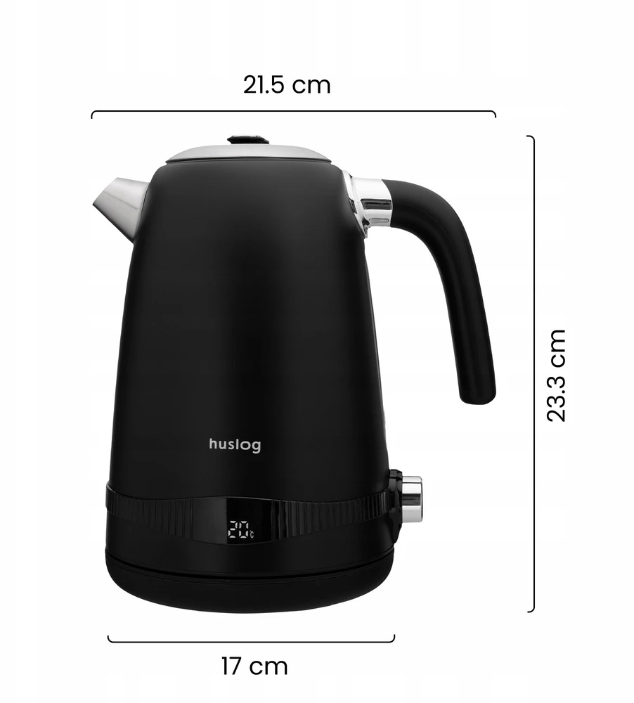 mPTech Sp. su o.o. Huslog retro virdulys with temperature control juodas 1,7L 2200W