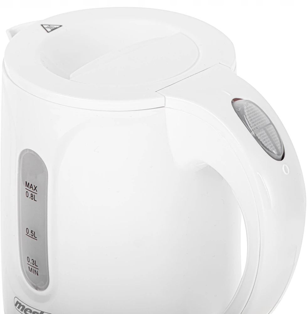 Mesko | Virdulys | MS 1376 | Electric | 850 W | 0.8 L | Plastic | 360° rotational base | Baltas