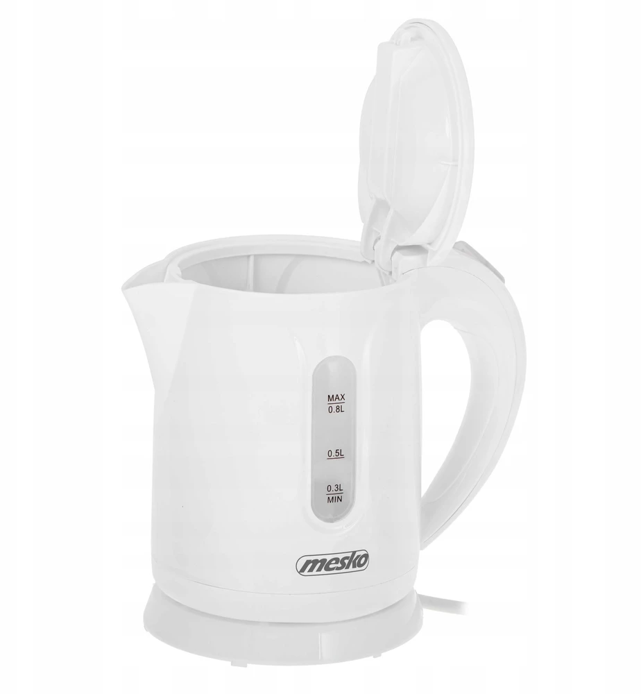 Mesko | Virdulys | MS 1376 | Electric | 850 W | 0.8 L | Plastic | 360° rotational base | Baltas