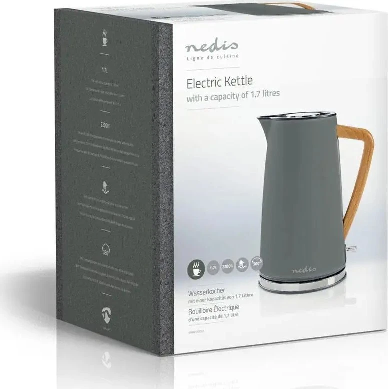 Elektrinis virdulys Nedis KAWK510EGY 1.7L Pilka