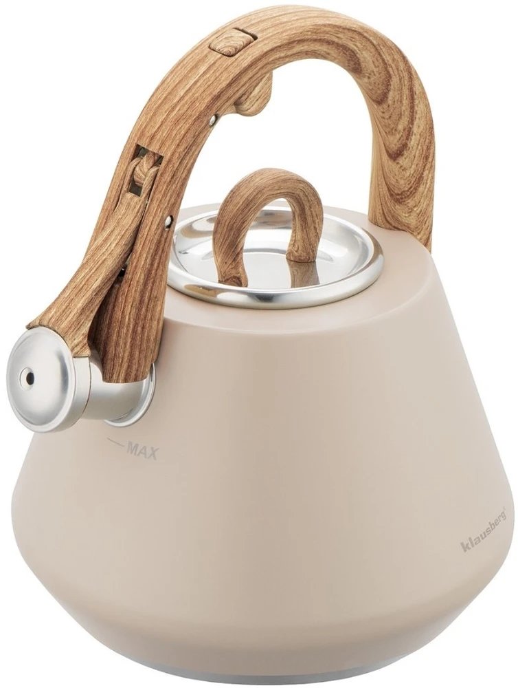 Virdulys plieno su gwizdkiem 2,5 l smėlio spalva, indukcija, klausberg kb-7950
