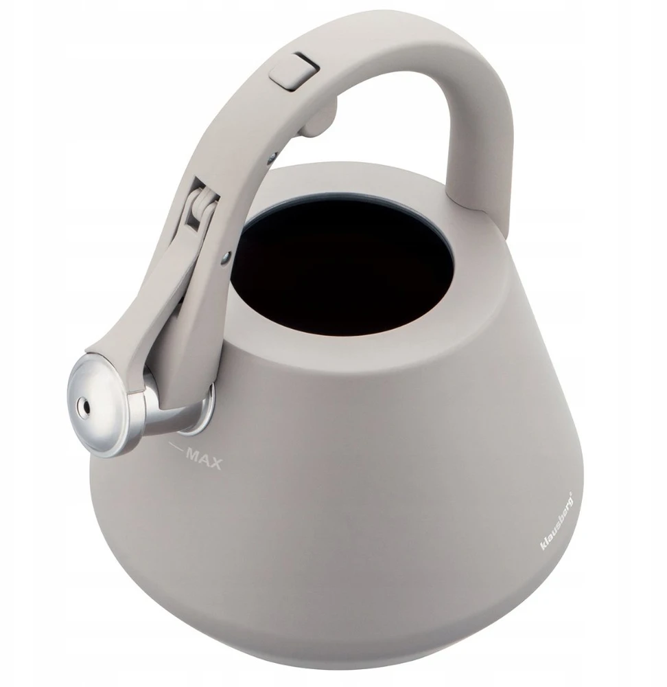 Virdulys, Plieninis virdulys su švilpuku, 2,5 l, matinės pilkos spalvos, indukcinis, klausberg kb-7949