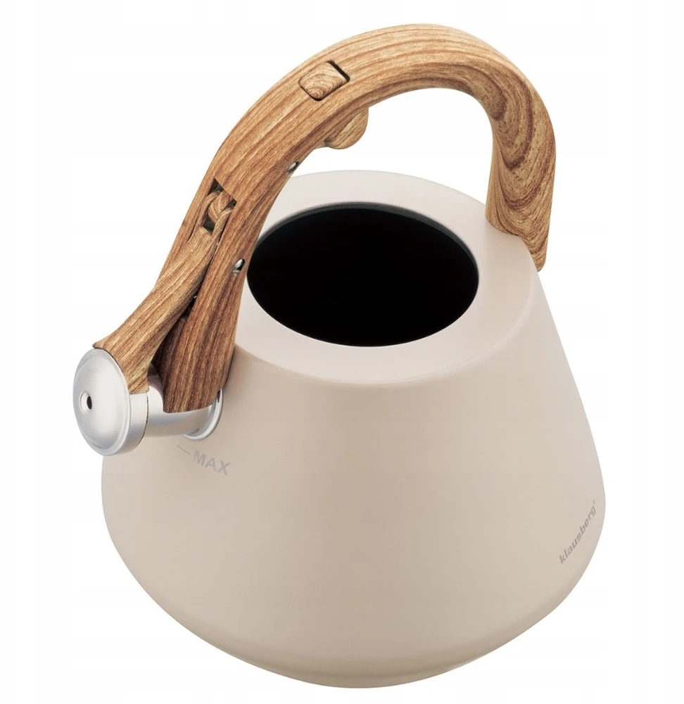 Virdulys plieno su gwizdkiem 2,5 l smėlio spalva, indukcija, klausberg kb-7950