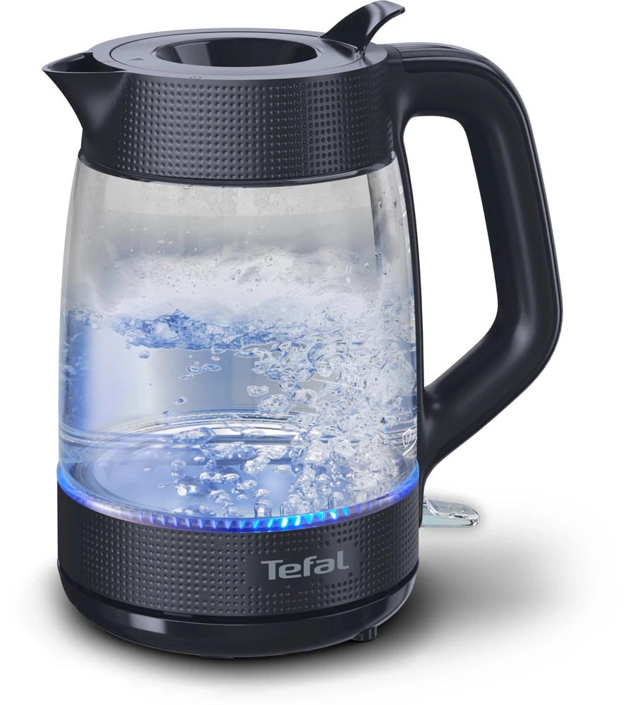 TEFAL Virdulys | KO2G08E0 | 2000 W | Electric | 1.7 L | Heat-resistant glass | 360° rotational base | Juodas/Transparent