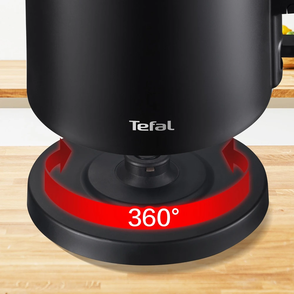 Elektrinis, nerūdijančio plieno virdulys TEFAL KO1408E0, juodos sp., 1,5 l