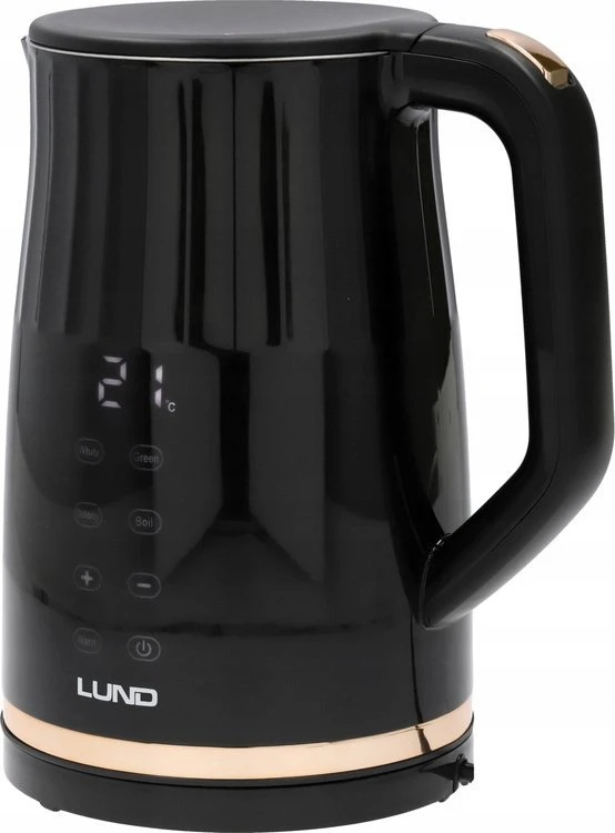 Lund Elektrinis virdulys su temperatūros valdymu, 1,7 l talpos, juodas virdulys, arbatinukas, vandens šildytuvas