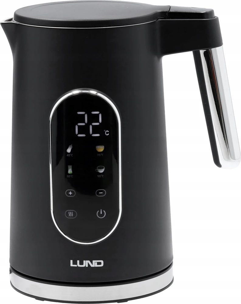 Lund Toya Sa Poland elektrinis virdulys 1,7 l, temperatūros reguliavimas, Juodas (68228)