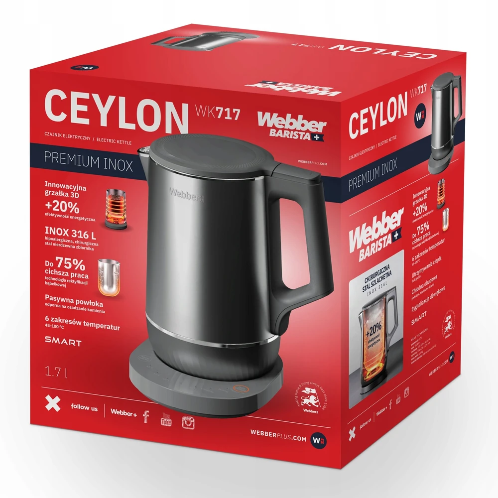 Virdulys Webber Elektrinis virdulys belaidis 1.7L 1800W