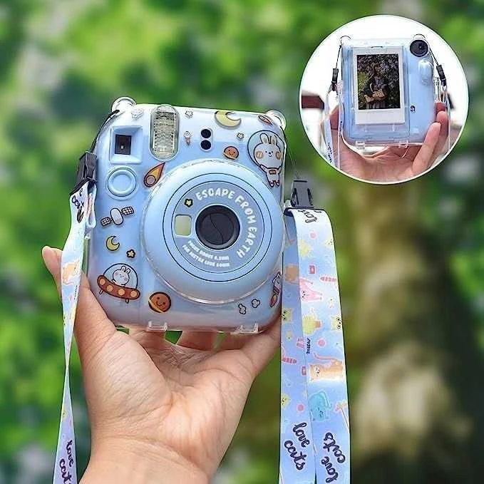 Viršelis LoveInstant Byla EtuI Case Cover for Fujifilm Instax Mini 12 + Lipdukai / pabėgti iš Žemės