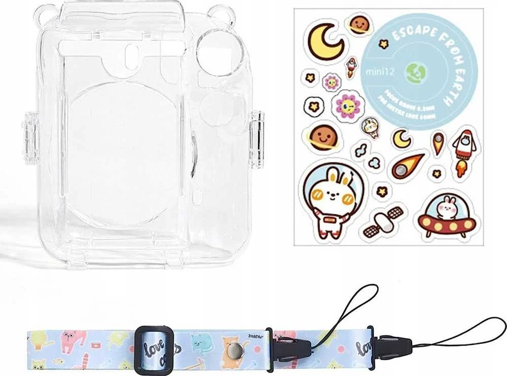 Viršelis LoveInstant Byla EtuI Case Cover for Fujifilm Instax Mini 12 + Lipdukai / pabėgti iš Žemės