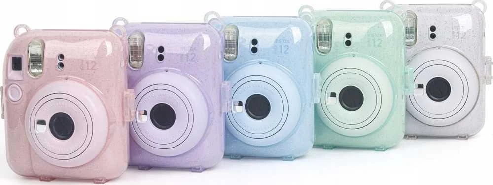 Viršelis LoveInstant Byla FujiFilm Fuji INSTAX Mini 12 + Lipdukai ir kištukas nuotraukoms / Saldus triušis / violetinė Brocade
