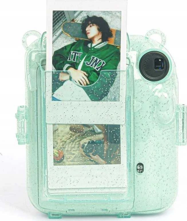 Viršelis LoveInstant Byla FujiFilm Fuji INSTAX Mini 12 + Lipdukai ir Kištukelis Nuotraukos / Holiday Time / Žalias Brocade
