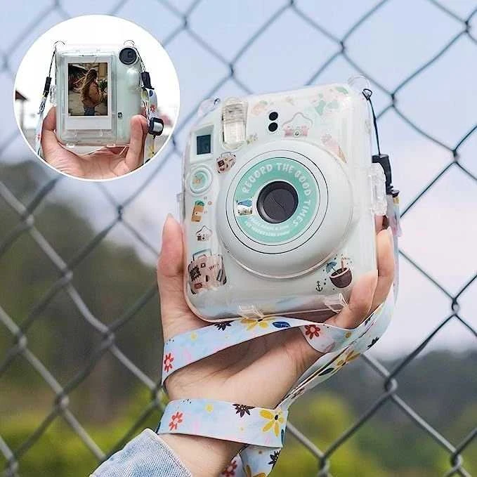 Viršelis LoveInstant Byla FujiFilm Fuji INSTAX Mini 12 + Lipdukai ir Kištukelis Nuotraukos / Holiday Time / Žalias Brocade
