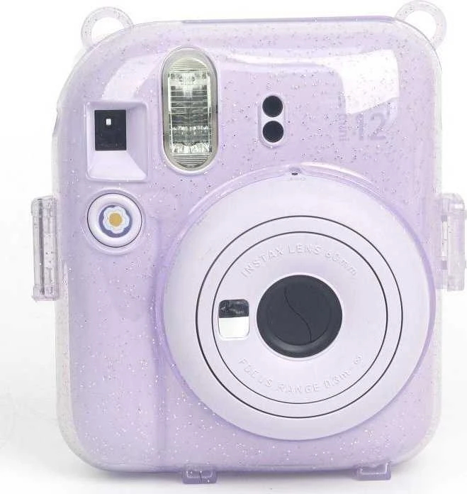 Viršelis LoveInstant Byla FujiFilm Fuji INSTAX Mini 12 + Lipdukai ir kištukas nuotraukoms / Saldus triušis / violetinė Brocade