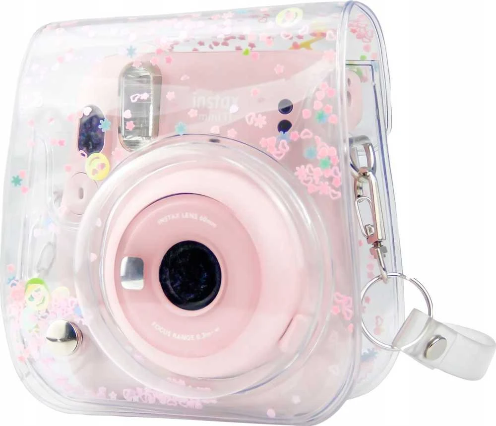 Dėklas LoveInstant Do Fujifilm Instax Mini 11 / Permatomas Rožinė Cekiny