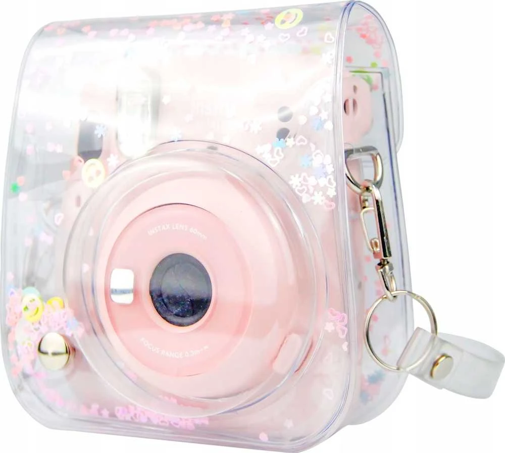 Dėklas LoveInstant Do Fujifilm Instax Mini 11 / Permatomas Rožinė Cekiny