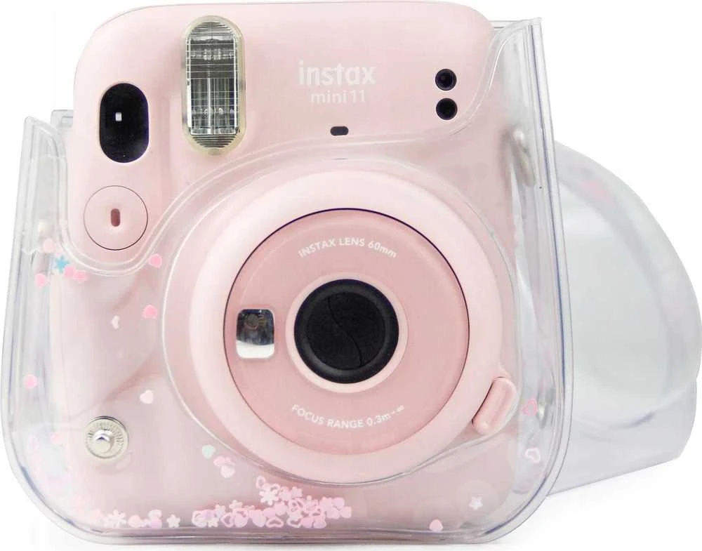 Dėklas LoveInstant Do Fujifilm Instax Mini 11 / Permatomas Rožinė Cekiny