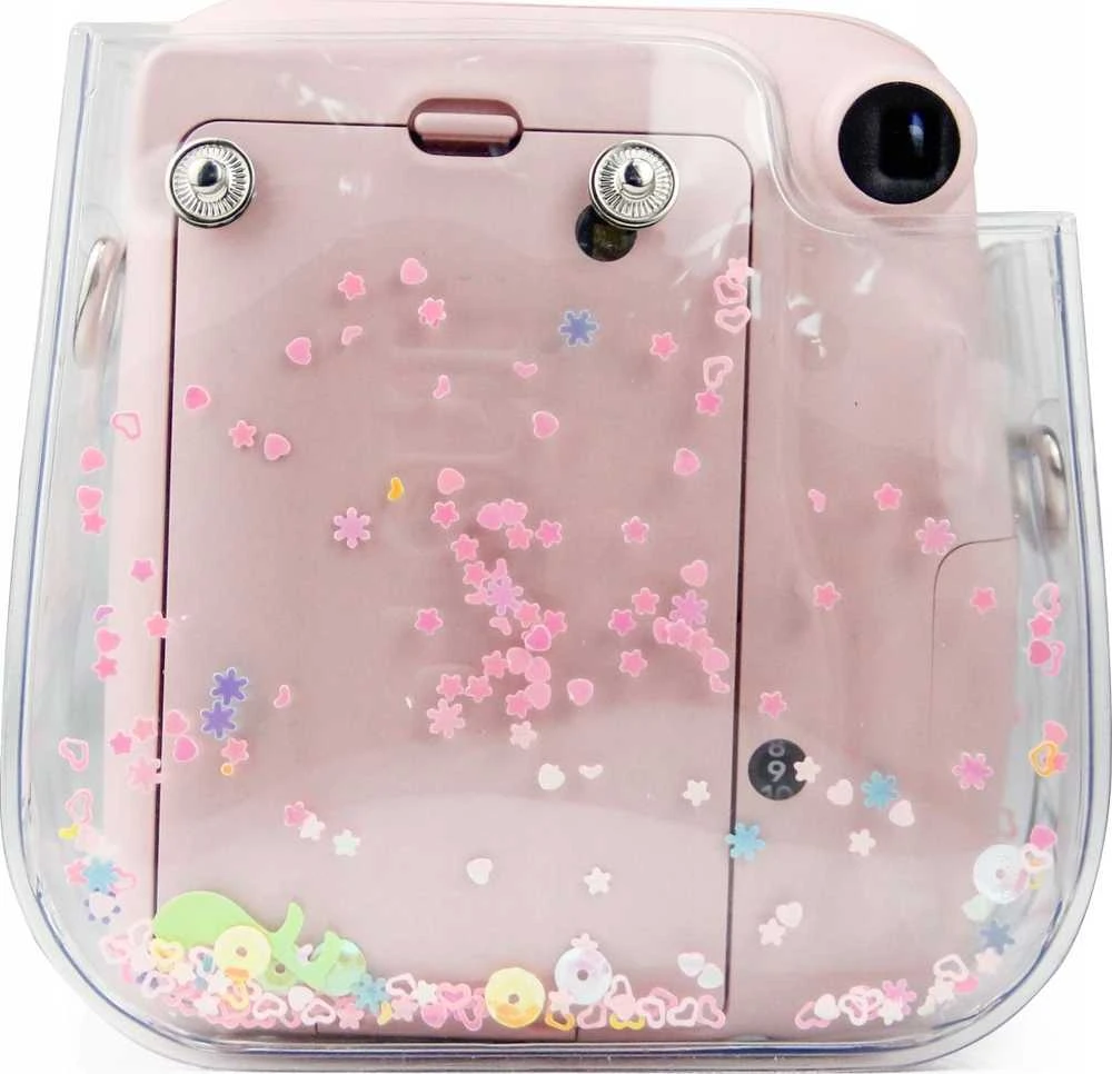 Dėklas LoveInstant Do Fujifilm Instax Mini 11 / Permatomas Rožinė Cekiny