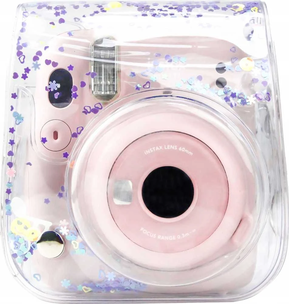 Dėklas LoveInstant Instax Mini 11 / Permatomas Violetinė Cekiny