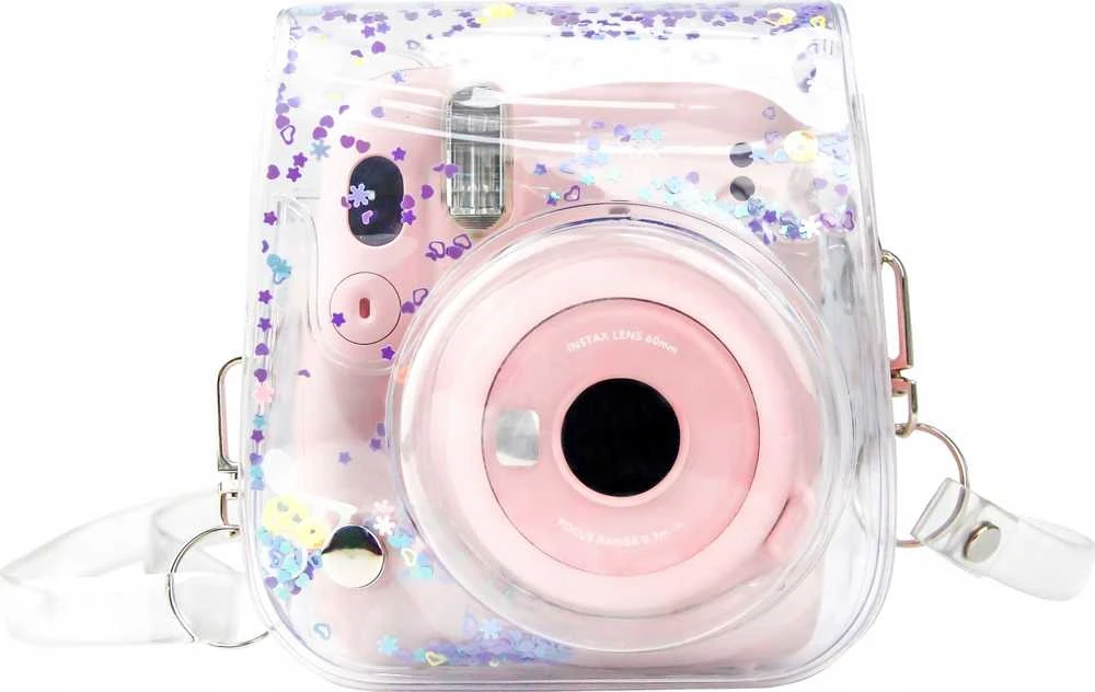 Dėklas LoveInstant Instax Mini 11 / Permatomas Violetinė Cekiny