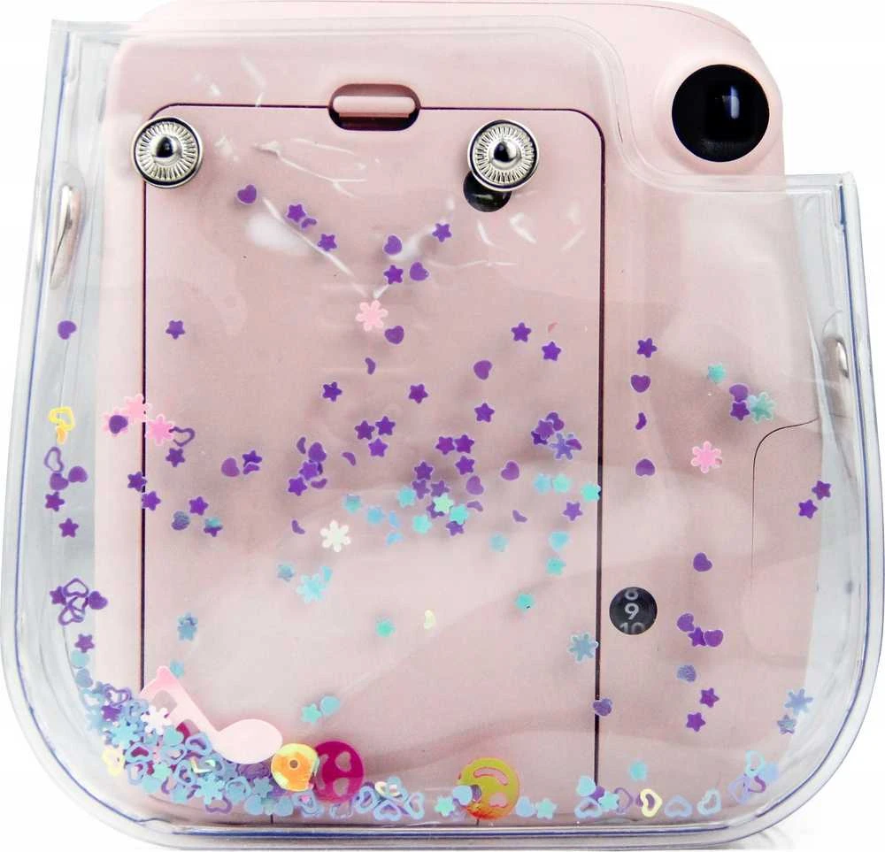 Dėklas LoveInstant Instax Mini 11 / Permatomas Violetinė Cekiny