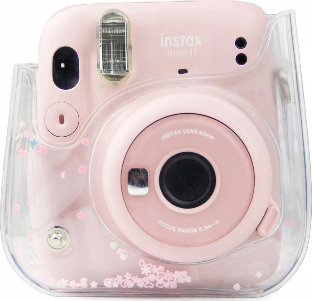 Dėklas LoveInstant Instax Mini 11 / Permatomas Violetinė Cekiny