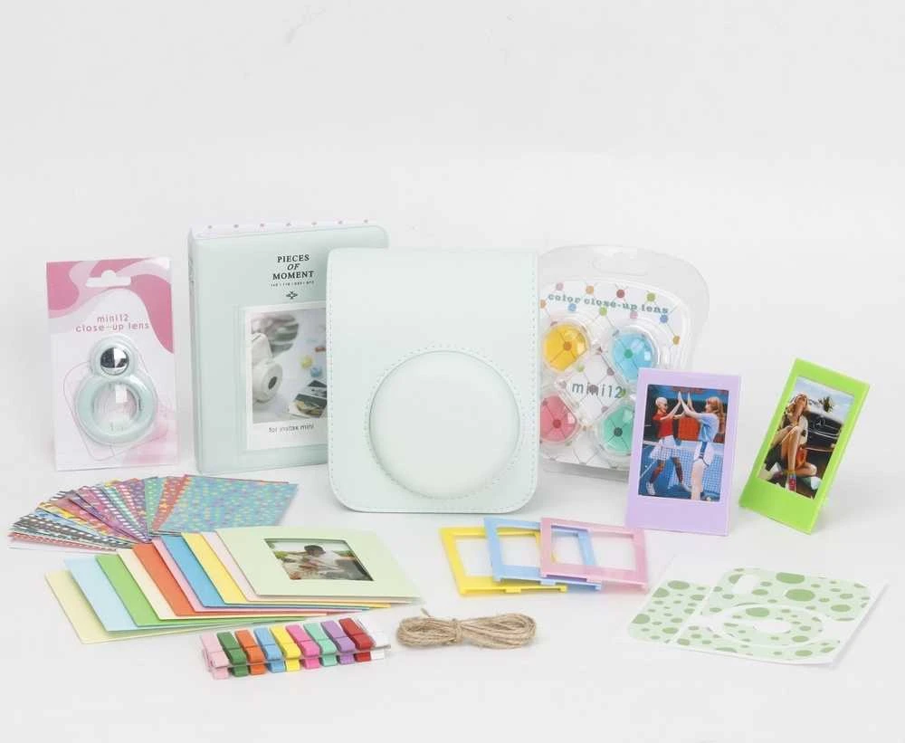 Viršelis LoveInstant rinkinys 8W1 priedai Fujifilm Instax Mini 12 / Žalia - kalyklos