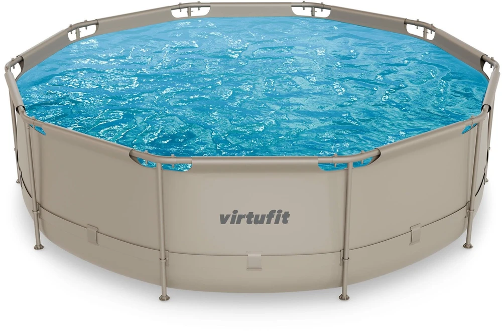 VIRTUFIT apvalus baseinas 366 cm su filtravimo siurbliu, smėlio spalvos