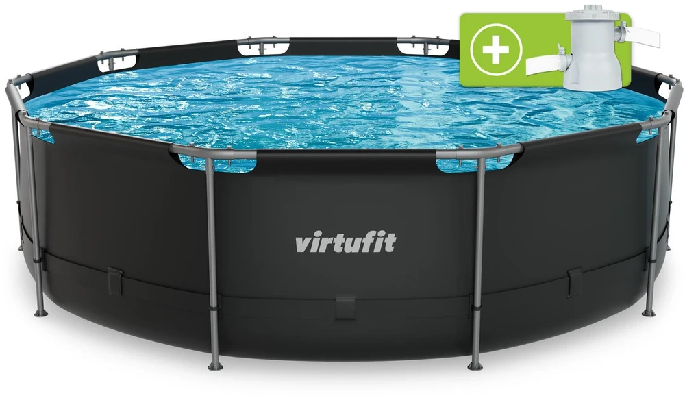 VIRTUFIT APVALUS BASEINAS 366 CM SU FILTRO SIURBLIU