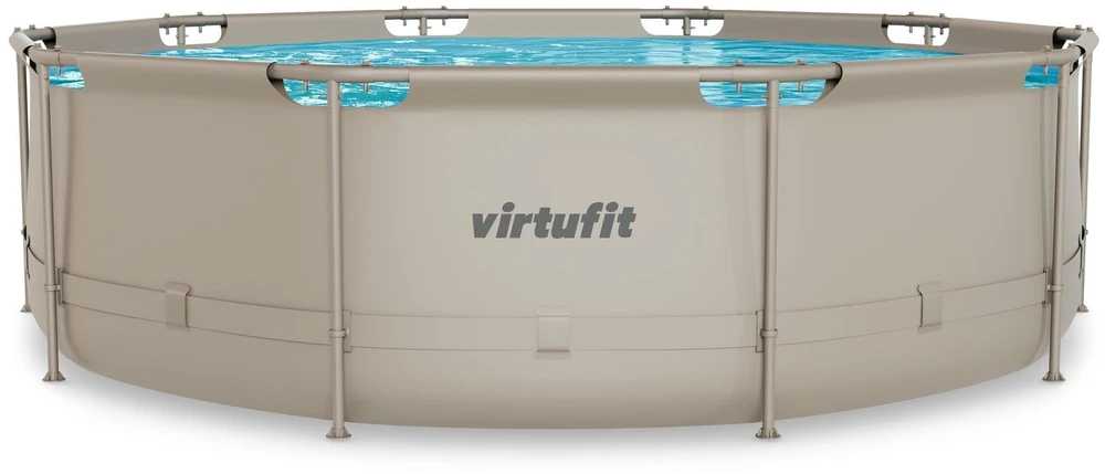 VIRTUFIT apvalus baseinas 366 cm su filtravimo siurbliu, smėlio spalvos
